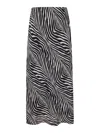 By Malene Birger Boshan Zebra-print Matte Satin Midi Skirt In Black