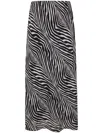 By Malene Birger Boshan Zebra-print Matte Satin Midi Skirt In Zebra Print