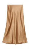 By Malene Birger Boshan Satin Maxi Skirt In Bronze