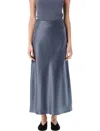 By Malene Birger Open Back Satin Skirt With Spaghetti Straps In Grisaille Blue