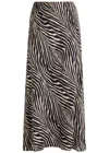 By Malene Birger Boshan Zebra-print Matte Satin Midi Skirt In Black