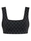 By Malene Birger Braga Monogrammed Cropped Top In Black