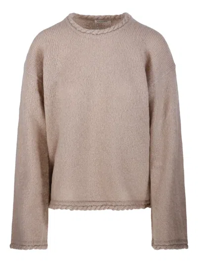 By Malene Birger Braided-trim Sweater In Gray