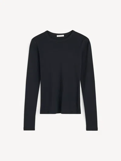 By Malene Birger Brita Flat Organic Cotton Long-sleeved T-shirt In Black