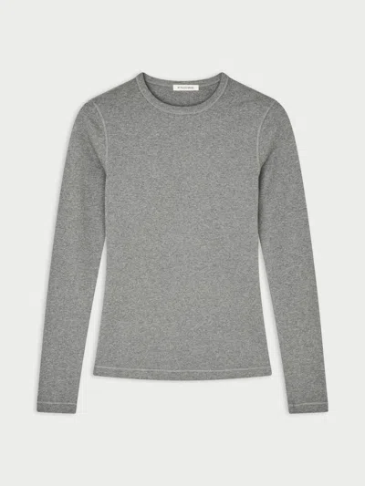 By Malene Birger Brita Flat Organic Cotton Long-sleeved T-shirt In Gray