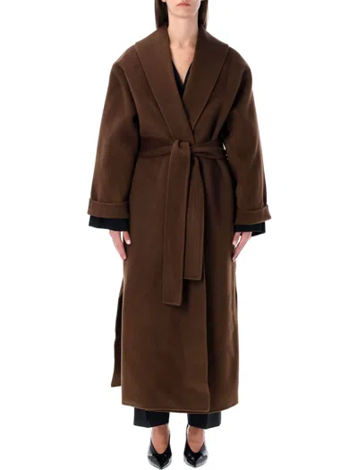 By Malene Birger Brown Wool Long Trullem Coat