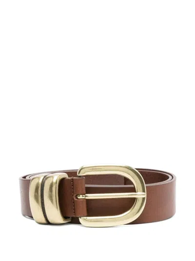 By Malene Birger Buckle Leather Belt In Brown