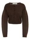 By Malene Birger Button-detailed Ribbed Skirt In Brown