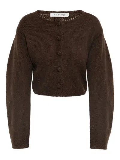 By Malene Birger Button-detailed Ribbed Skirt In Brown