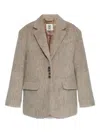 By Malene Birger Button-fastening Textured Jacket In Gray