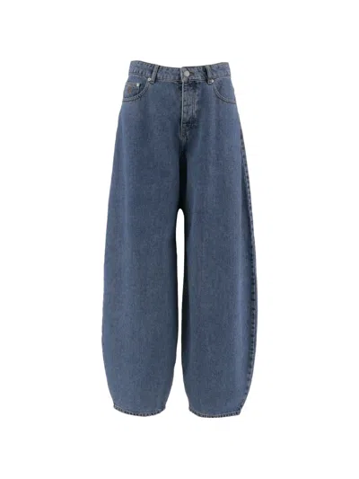 By Malene Birger Button Wide-leg Jeans In Blue
