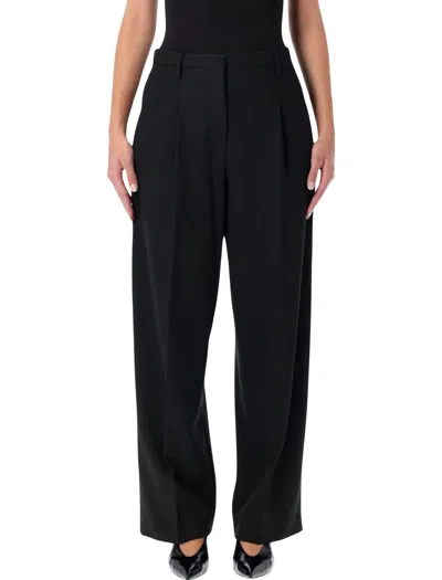 By Malene Birger Elsa Black High-waisted Wide-leg Trousers