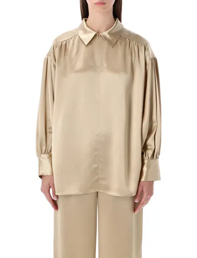 By Malene Birger Leonora Satin Blouse In Gold