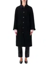 By Malene Birger Round-collar Single-breasted Coat In Black