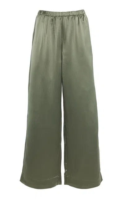 By Malene Birger Cabello Mid-rise Wide-leg Pants In Green