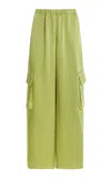 By Malene Birger Cabello Satin Cargo Pants In Green