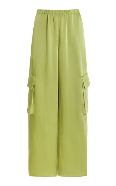 By Malene Birger Cabello Satin Cargo Pants In Green