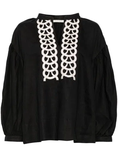 By Malene Birger Organic Linen Camdus Blouse In Black
