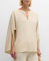 By Malene Birger Calias Split-sleeve Tunic Blouse In Vanilla Cream