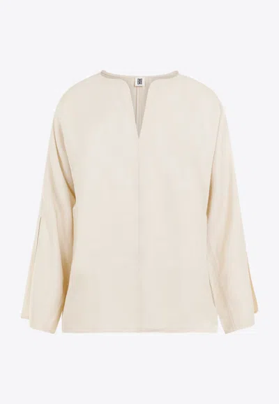 By Malene Birger Calias V-neck Top In Beige
