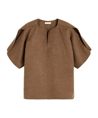 By Malene Birger Calle V-neck Short-sleeve Top In Brown