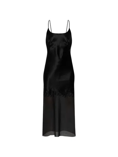 By Malene Birger Camilla Embroidered-leaf Maxi Dress In Black