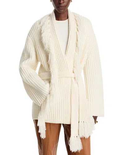 By Malene Birger Candela Fringe Wrap Cardigan In Neutral