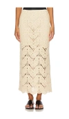 By Malene Birger Cantala Straight Side-slit Crochet Midi Skirt In Taupe