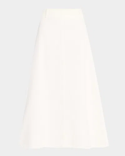 By Malene Birger Carlas A-line Organic Cotton Twill Midi Skirt In Soft White