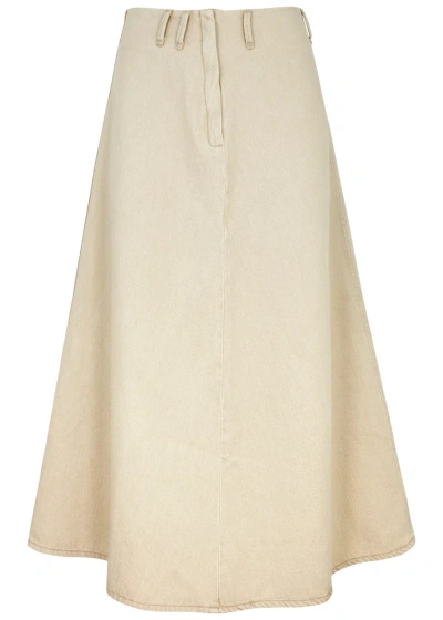 By Malene Birger Carlas Denim Midi Skirt In Beige