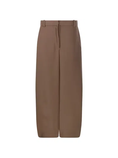 By Malene Birger Carlien Belt-loops Wide-leg Trousers In Brown