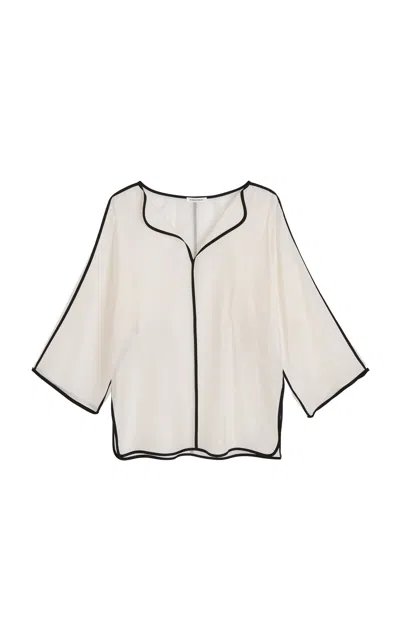 By Malene Birger Cavia Cotton-silk Top In White