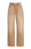 By Malene Birger Chicago Cotton Denim Pants In Brown