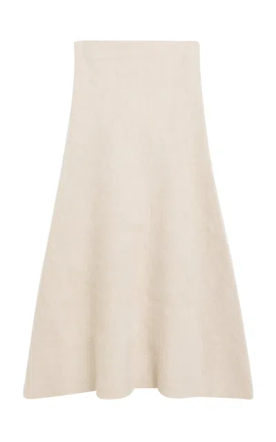 By Malene Birger Christina Knit Wool-blend Maxi Skirt In Ivory