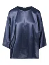 By Malene Birger Relaxed Fit Satin Top In Blue