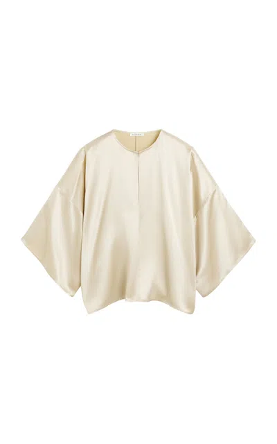 By Malene Birger Cicie Oversized Satin Top In Beige