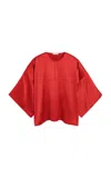 By Malene Birger Cicie Oversized Satin Top In Red