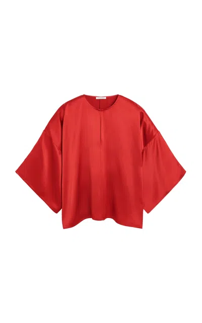 By Malene Birger Cicie Oversized Satin Top In Red