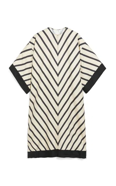By Malene Birger Cicine Oversized Crepe Midi Dress In Black,white
