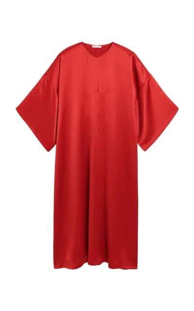 By Malene Birger Cicine Oversized Satin Maxi Dress In Red