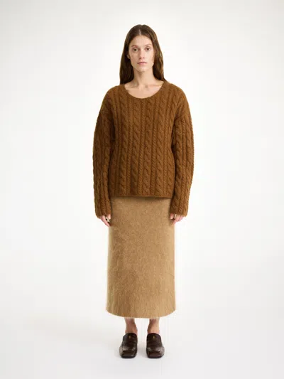 By Malene Birger Cierra Cable-knit Sweater In Bison