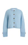 By Malene Birger Cierrou Long-sleeve Wool-blend Cardigan In Blue