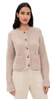 By Malene Birger Cierrou Rib Cardigan Cobblestone In Pink