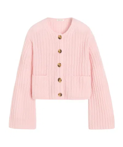 By Malene Birger Cierrou Rib Cardigan In Chalk Pink