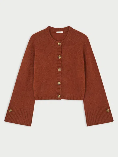 By Malene Birger Cierrou Soft Cardigan In Spiced Berry