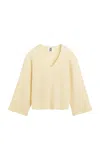By Malene Birger Cimone Flare-sleeve Knit Wool-blend Sweater In Yellow