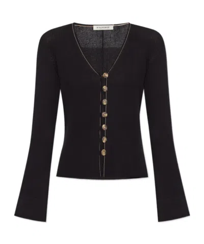 By Malene Birger Cirella Ribbed Cardigan In Black