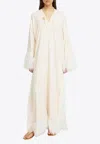 By Malene Birger Clarrie Feather-trimmed Crepe Maxi Dress In White