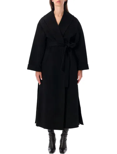 By Malene Birger Classic Structured Long Coat With Timeless Appeal In Black