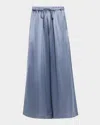 Shop By Malene Birger Clorella Pleated Wide-leg Trousers In Grisaille